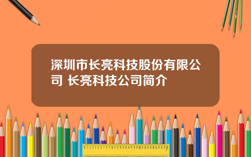 深圳市长亮科技股份有限公司 长亮科技公司简介